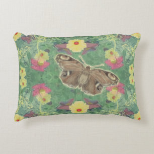 Almofada Decorativa Travesseiro de Destaque da Borboleta Floral Verde
