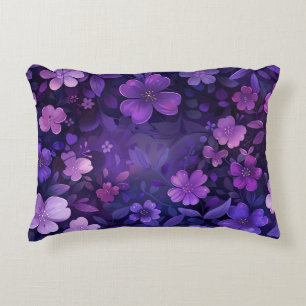 Almofada Decorativa Travesseiro de Destaque da Flor Roxo Profunda