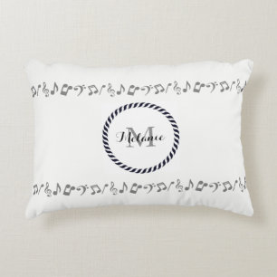 Almofada Decorativa Travesseiro de Destaque das Notas de Música do Mon