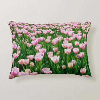 Almofada Decorativa Travesseiro de destaque das tulipas cor-de-rosa