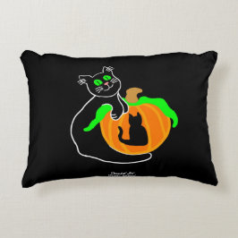 Almofada Decorativa Travesseiro de Destaque de Abóbora de Gato Preto
