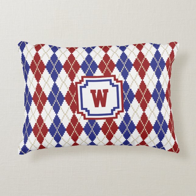 Almofada Decorativa Travesseiro de Destaque de Argyle americana (Frente)