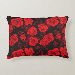Almofada Decorativa travesseiro de Destaque de Arte Floral "Rosa verme