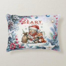 Almofada Decorativa Travesseiro de Destaque de Bear Bear Christmas