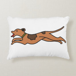 Almofada Decorativa Travesseiro de Destaque de Cão em Execução - Algod