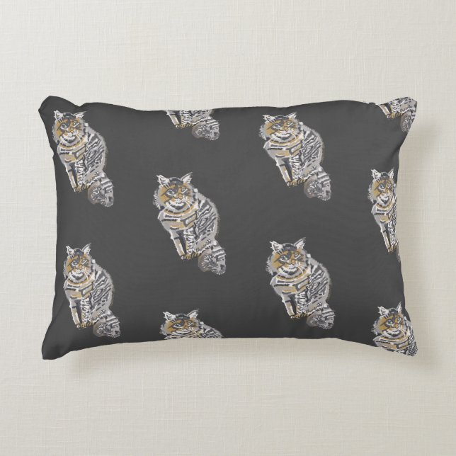 Almofada Decorativa Travesseiro de Destaque de Gato Tabby (Frente)