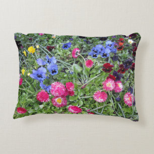 Almofada Decorativa Travesseiro de Destaque de Pansies e Visitas