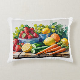 Almofada Decorativa Travesseiro de Destaque - Decoração de Frutas e Pr