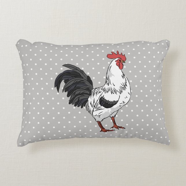 Almofada Decorativa Travesseiro de Destaque do Elegante White Rooster (Frente)