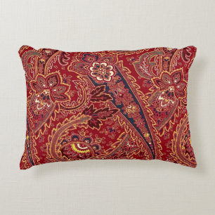 Almofada Decorativa Travesseiro de Destaque do Paisley da Pintura Verm