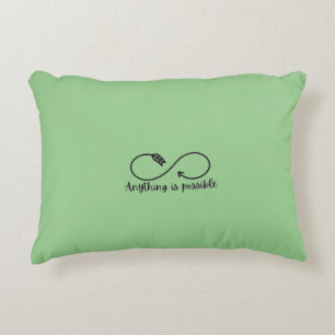 Almofada Decorativa Travesseiro de destaque verde com mensagem positiv