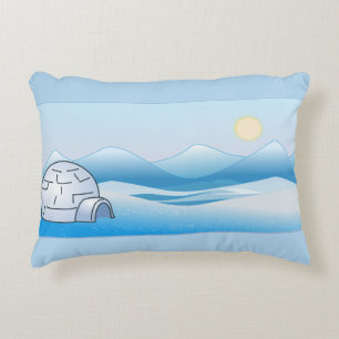 Almofada Decorativa Travesseiro de Ênfase Azul Igloo Ártico