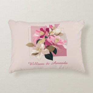 Almofada Decorativa Travesseiro de Ênfase Bloqueada da Camellia Rosa