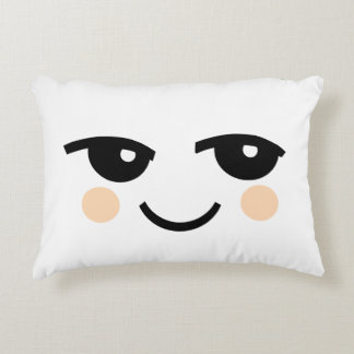 ALMOFADA DECORATIVA TRAVESSEIRO DE ÊNFASE BRANCO ROSTO