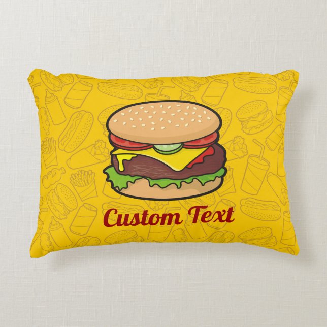 Almofada Decorativa Travesseiro de Ênfase Cheeseburger (Frente)