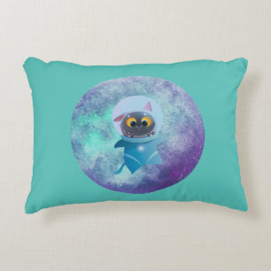 Almofada Decorativa Travesseiro de Ênfase de Gato do Espaço Turquesa