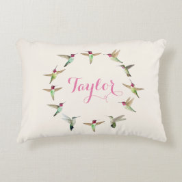 Almofada Decorativa Travesseiro de Ênfase de Hummingbird Rosa Personal