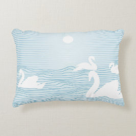 Almofada Decorativa TRAVESSEIRO de Ênfase do Swan Blue Art