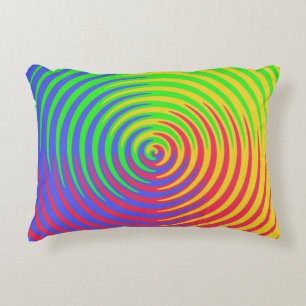 Almofada Decorativa Travesseiro de Ênfase Espiral Arco-Íris