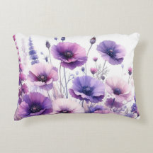 Travesseiro de Ênfase Floral Bonito com Flor Roxo