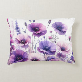 Almofada Decorativa Travesseiro de Ênfase Floral Bonito com Flor Roxo