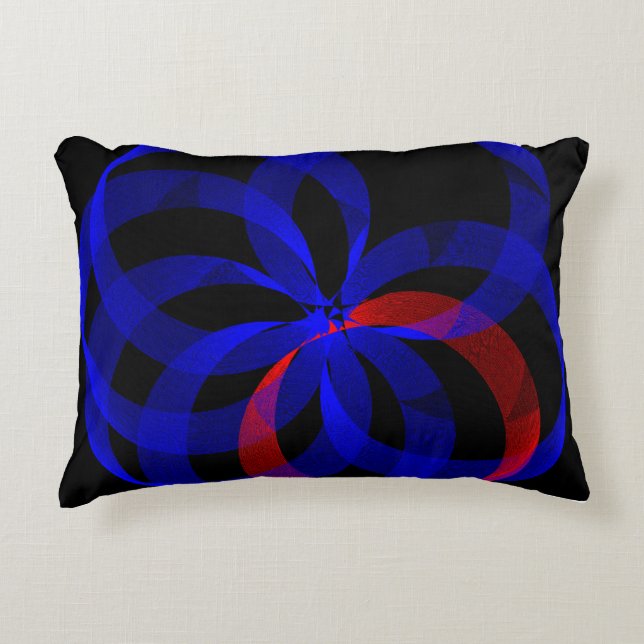 Almofada Decorativa Travesseiro de Ênfase Geométrica Revolvente Vermel (Frente)