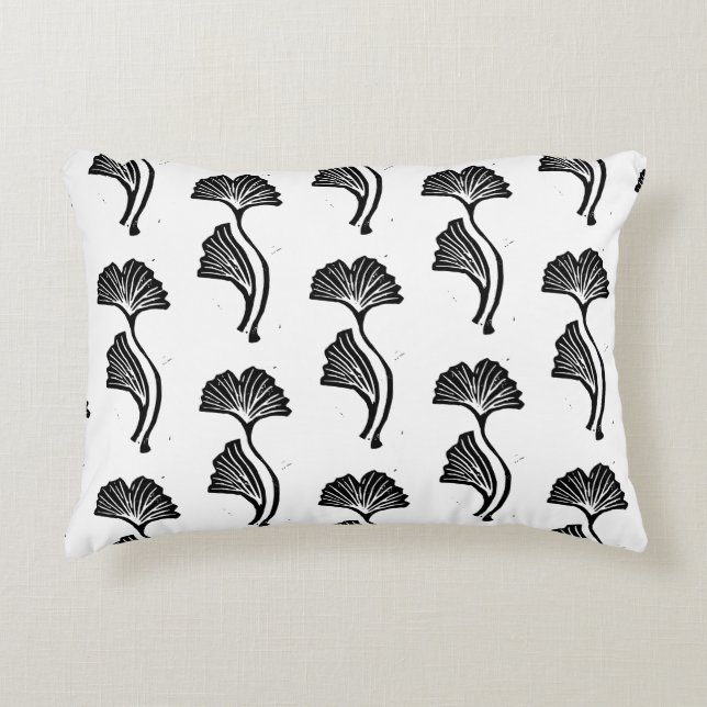 Almofada Decorativa Travesseiro de Ênfase Gingko Leaf Lino (Frente)
