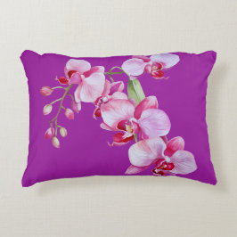 Almofada Decorativa Travesseiro de Ênfase Orquídea Roxo Elegante