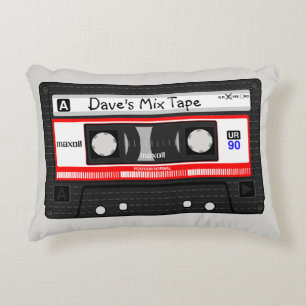 Almofada Decorativa Travesseiro de fita Cassette Mix 1980