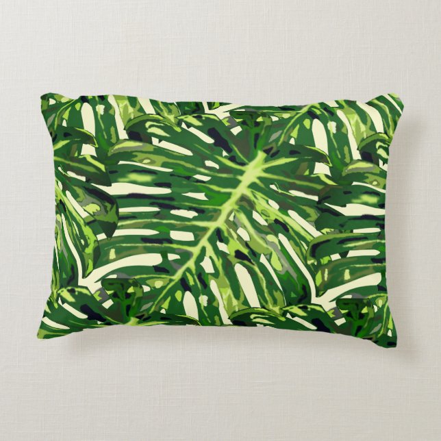 Almofada Decorativa Travesseiro de Folhas Verde (Verso)