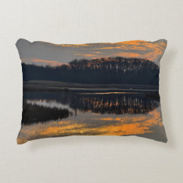 Almofada Decorativa Travesseiro de Foto Reflexo da Paisagem Aquática d