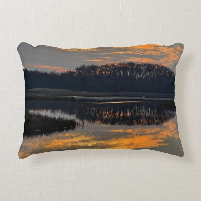 Almofada Decorativa Travesseiro de Foto Reflexo da Paisagem Aquática d (Frente)
