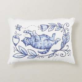 Almofada Decorativa Travesseiro De Gato E Borboleta