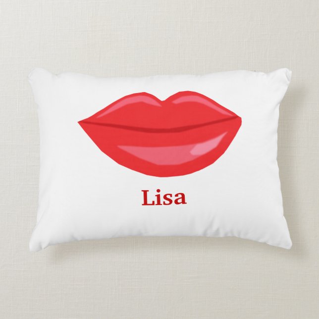 Almofada Decorativa Travesseiro de Lábios personalizados (Frente)