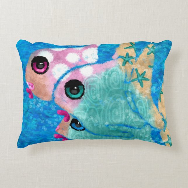 Almofada Decorativa Travesseiro decorativo de Ênfase de Peixe Abstrato (Frente)