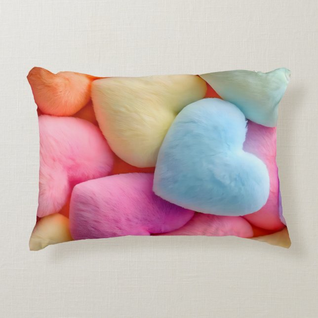 Almofada Decorativa Travesseiro decorativo de Pastel Plush Hearts (Frente)