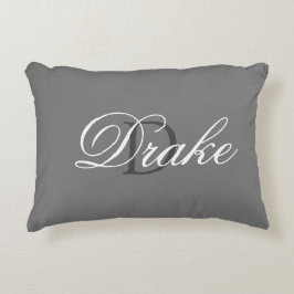 Almofada Decorativa Travesseiro decorativo do monograma cinzento