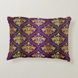 Almofada Decorativa Travesseiro decorativo do roxo real & do ouro