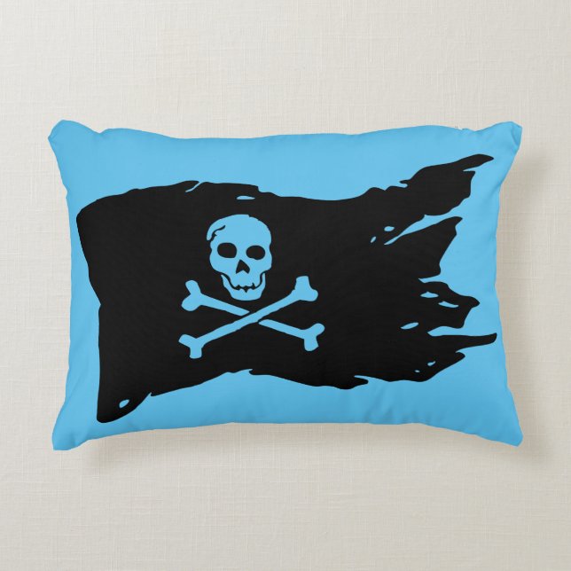 ALMOFADA DECORATIVA TRAVESSEIRO DECORATIVO PIRATE FLAG (Frente)