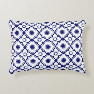 Almofada Decorativa Travesseiro Decorrido do Quatrefoil Azul