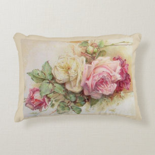 Almofada Decorativa Travesseiro dos rosas do vintage, coxim dos rosas
