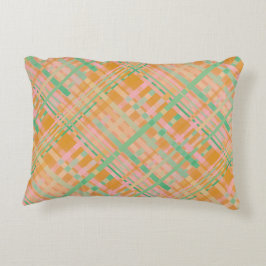 Almofada Decorativa Travesseiro Floral de Xadrez do Designer Reversíve