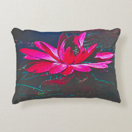 Almofada Decorativa Travesseiro Lily de Água Rosa Quente com Pods Desi