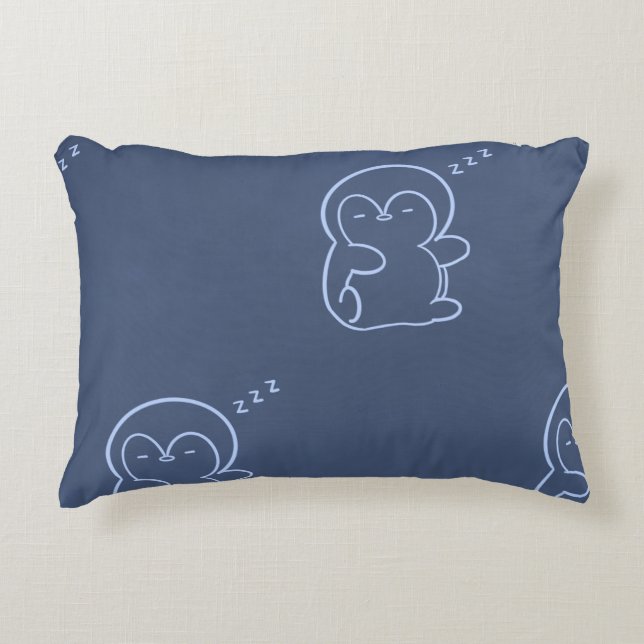 Almofada Decorativa Travesseiro Noturno de Pinguim Macio | Design de S (Frente)