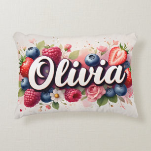 Almofada Decorativa Travesseiro personalizado Berry Floral - Olivia