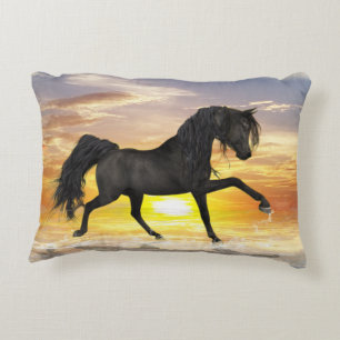 Almofada Decorativa Travesseiro preto 16" do acento do cavalo X12 "