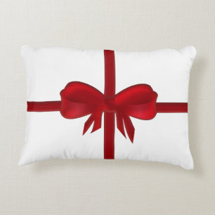 Almofada Decorativa Travesseiro retangular do Natal do arco vermelho