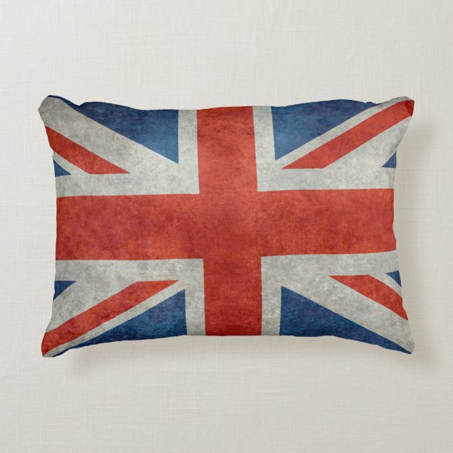 Almofada Decorativa Travesseiro retro do acento da bandeira britânica (Frente)