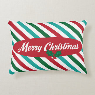 Almofada Decorativa Travesseiro retro do acento do Natal das listras