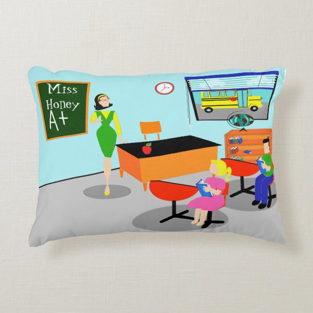 Almofada Decorativa Travesseiro retro do acento do professor (Frente)